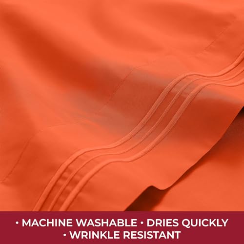 Iconic 4-PC, Ultra Soft Sheet Set (RV/Short Queen, Poppy Orange)