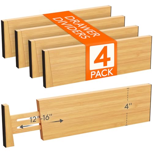 4" High Dresser Drawer Dividers (4 Count)