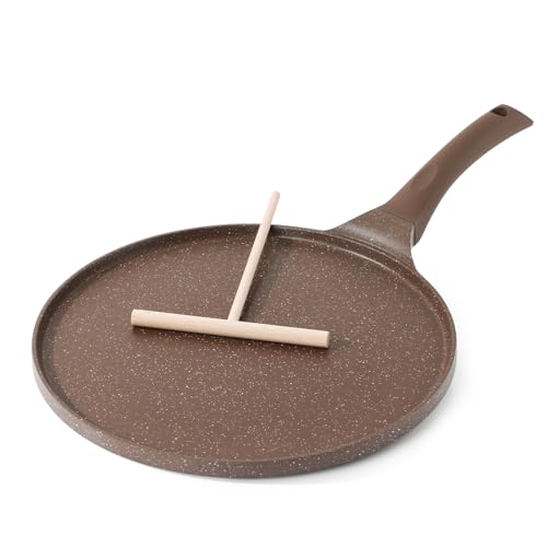 12 Inch Nonstick Crepe Pan Granite Coating Pancake Pan Brown