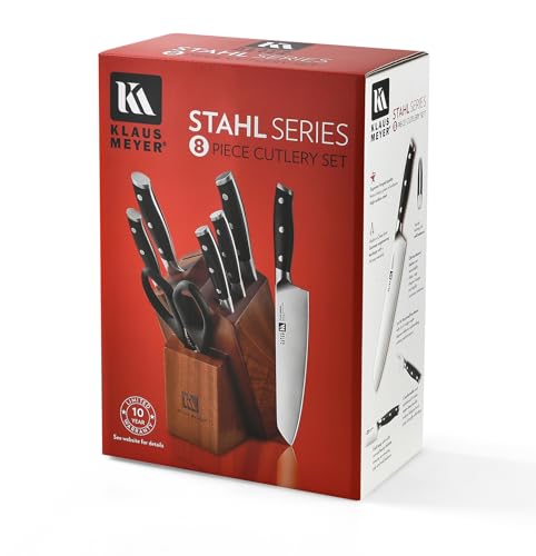 Stahl 8 Piece German Steel Kitchen Knife Block Set (8 Count)