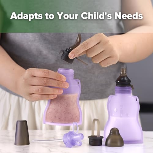 Refillable Silicone Baby Food Pouch (4 Count)