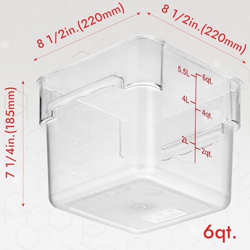 4 Pack Food Storage Container with Red Lid (4 Count)