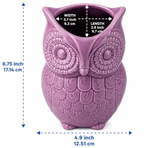 Purple Owl Utensil Holder