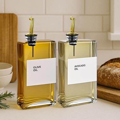 Glass Oil Dispenser for Kitchen (2 Count)