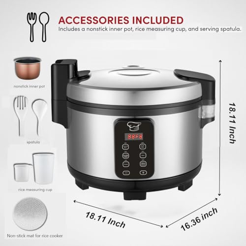 Large 15L Commercial rice cooker 84 cups cooked (84 Count (cups))