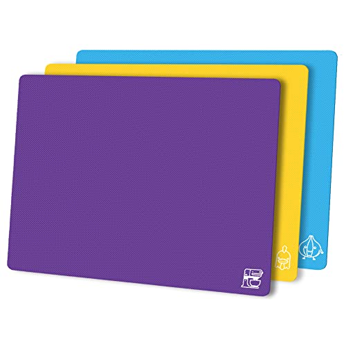 Flexible Plastic Cutting Boards for Kitchen Set of 3
