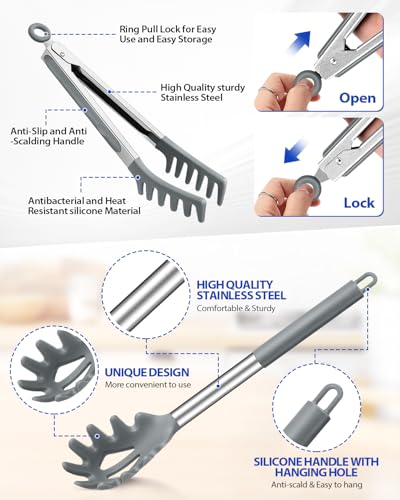 Silicone Spaghetti Spoon and Pasta Tong