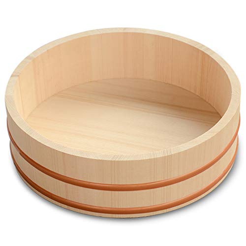 14.2" Wooden Sushi Rice Bowl Hangiri Sushi Oke Rice Mixing Tub