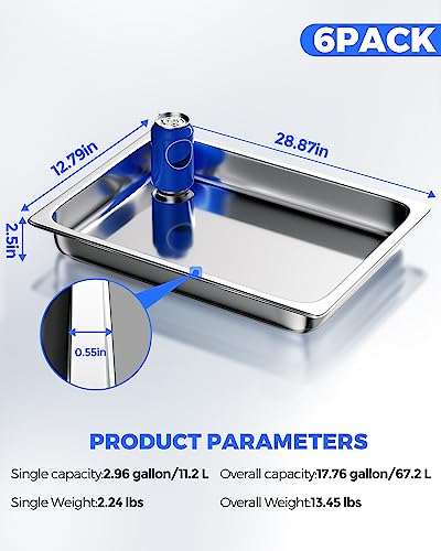 Stainless Steel Steam Table Hotel Pan Set 1 (6 Count)