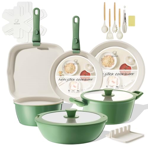 23pcs Ceramic Pots and Pans Set