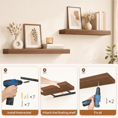 31.5" Floating Shelves for Wall (2 Count)