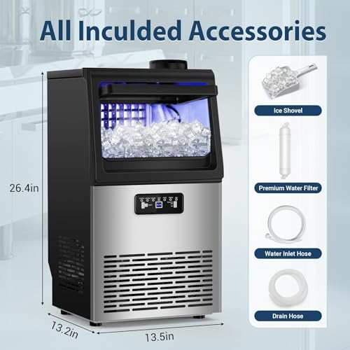 Commercial Ice Maker Machine with 20 Storage Bin