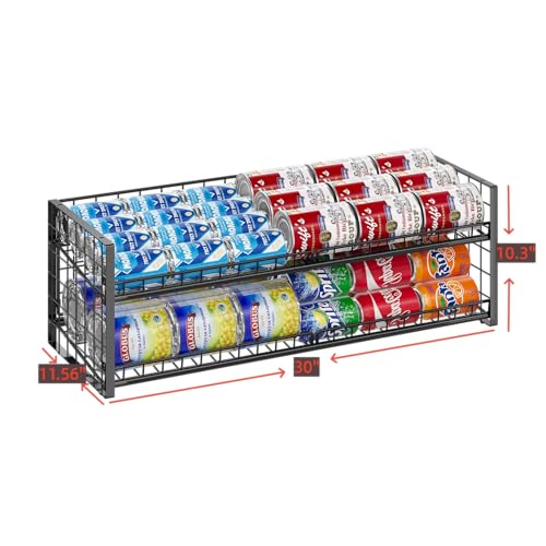 Extra-Long 2-Tier Stackable Can Organizer for Pantry (2 Count)