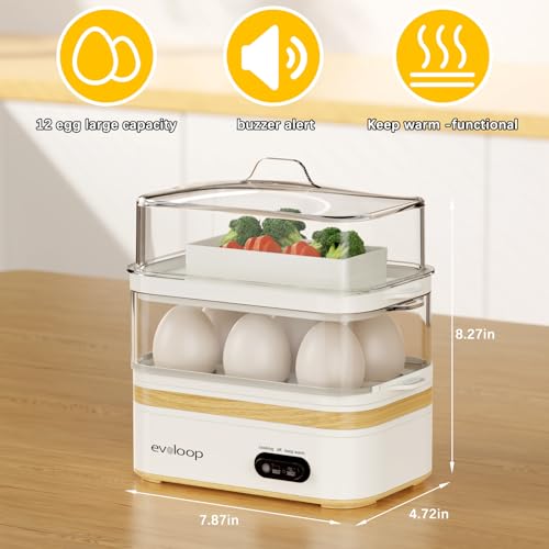Rapid Egg Cooker Electric 12 Eggs Capacity (12 Count)