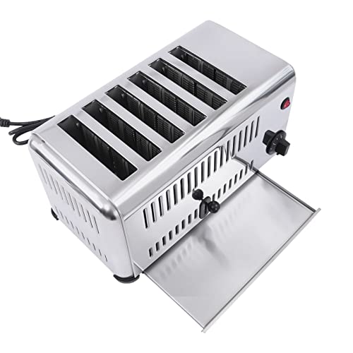 Commercial Toaster 6 Slices Stainless Steel Pop