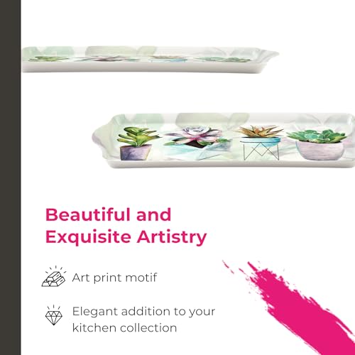 Succulent Sandwich Tray Decorative Rectangular Melamine