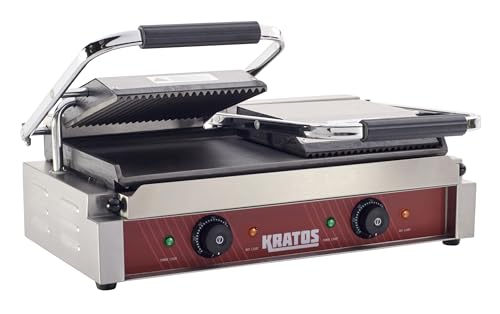 Commercial Panini Sandwich Grill Grooved Top w