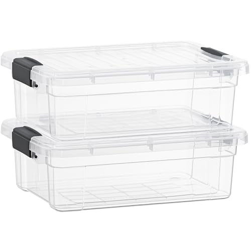 7.4 Quart Clear Plastic Storage Bin with Lid (2 Count)