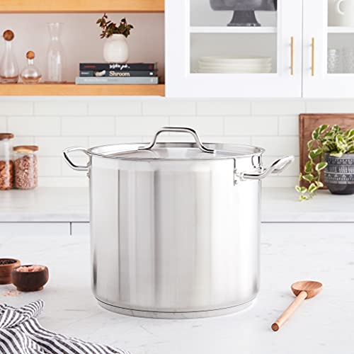 Silver 20 qt Stainless Steel Stock Pot with Cover