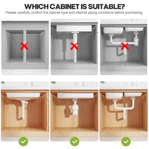 1 Pack Expandable Under Sink Organizers And Storage With Upgrade Ball (2 Compartments)