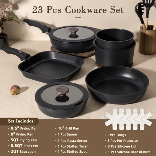 23 Pcs Pots and Pans Set Non Stick