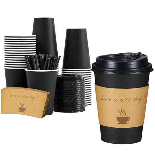 12 oz Coffee Cups 50 Pack (50 Count)