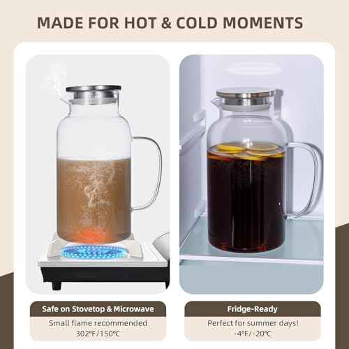 1 Gallon 3.8L Glass Pitcher with Lid and Spout