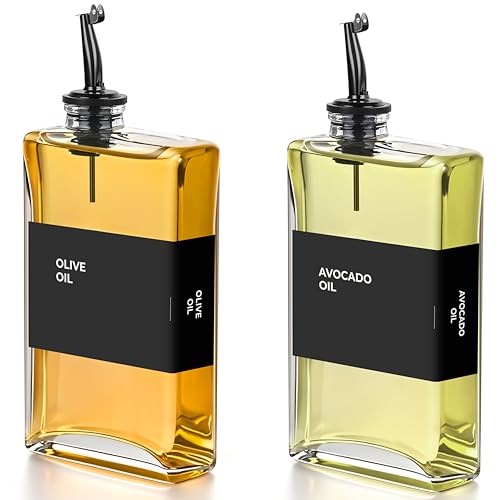 Glass Oil Dispenser for Kitchen (2 Count)