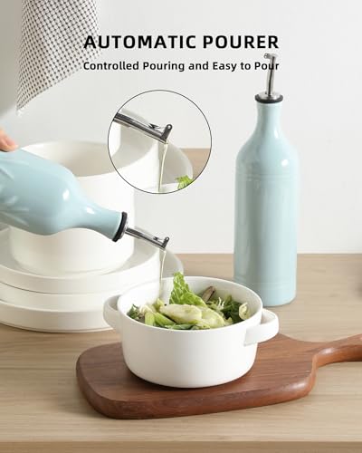 Sweejar Large Ceramic Olive Oil Dispenser Bottle