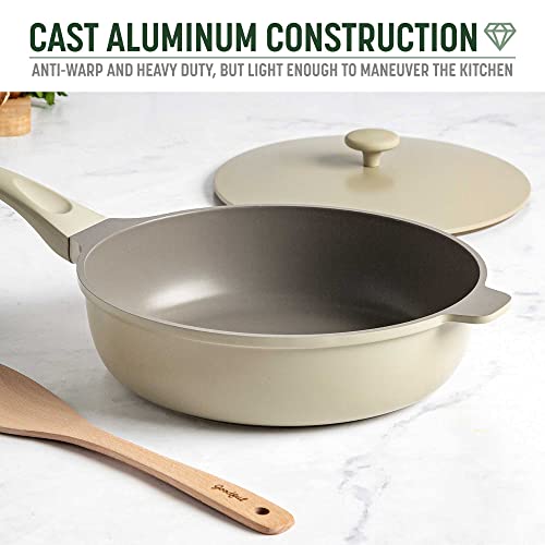 All-in-One Pan, Multilayer Nonstick Cookware Set, High-Performance Construction, Multipurpose Design Replaces Multiple Pots and Pans, Dishwasher Safe, 11-Inch, 4.4-Quart Capacity, Linen