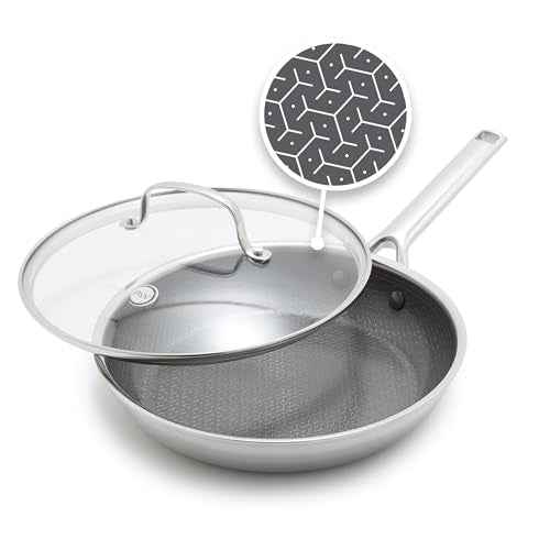 Hybrid APEX 12" Stainless Steel Frying Pan Skillet with Lid