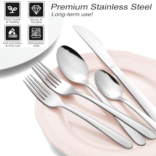 48 Piece Stainless Steel Silverware Set for 8 (48 Count)