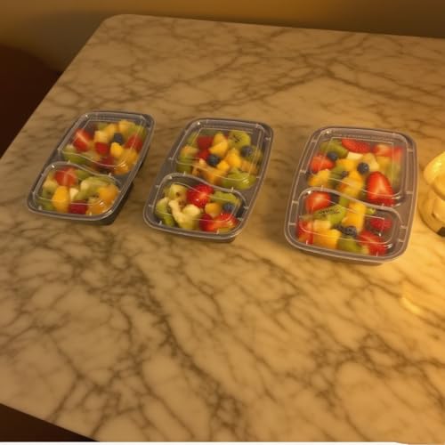 28oz 2compartment Plastic meal prep containers With Lids (100 Count)