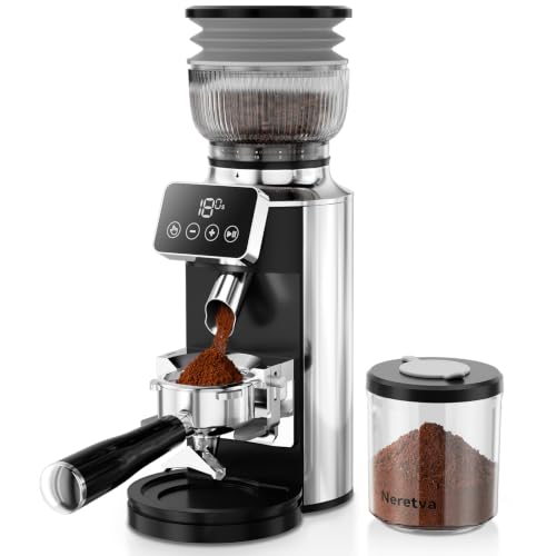 Stainless Steel Espresso Grinder with Portafilter Holder