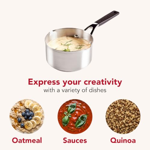 Stainless Steel Induction Sauce Pan with Pour Spouts