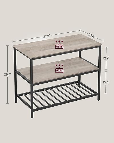 Kitchen Island with 3 Shelves