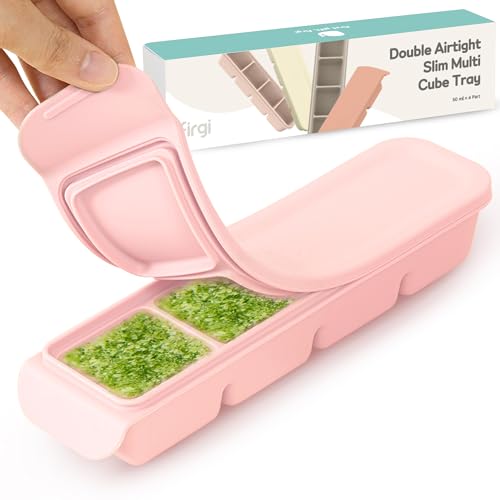 1.7 oz 4 Sections Silicone Ice Cube Freezer Tray with Lid