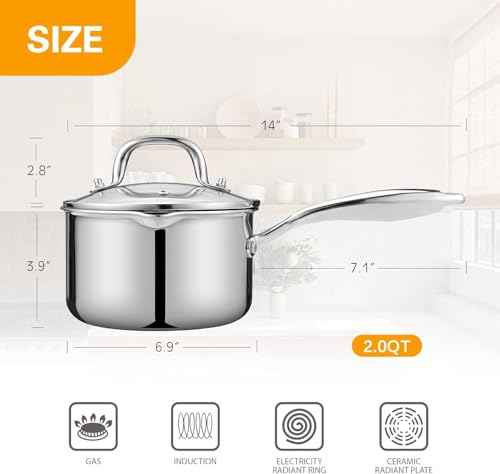 Stainless Steel Saucepan with Tempered Glass Lid