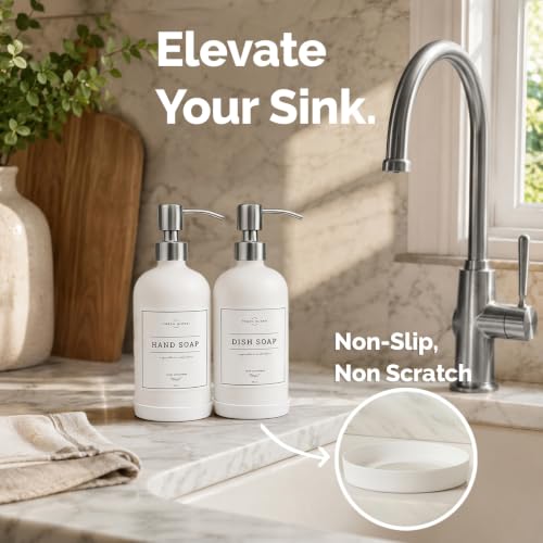 White Glass Soap Dispenser (2 Count)