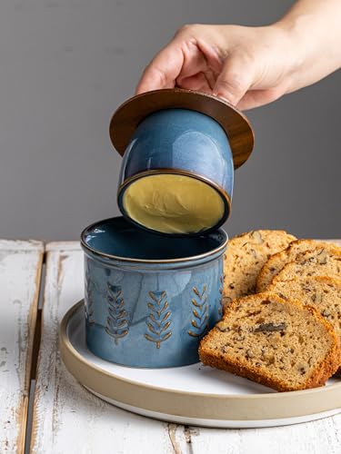 Ceramic Butter Crock with Lid for Countertop