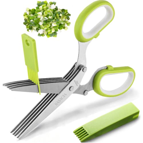 Herb Scissors with 5 Blades & Cleaning Kit