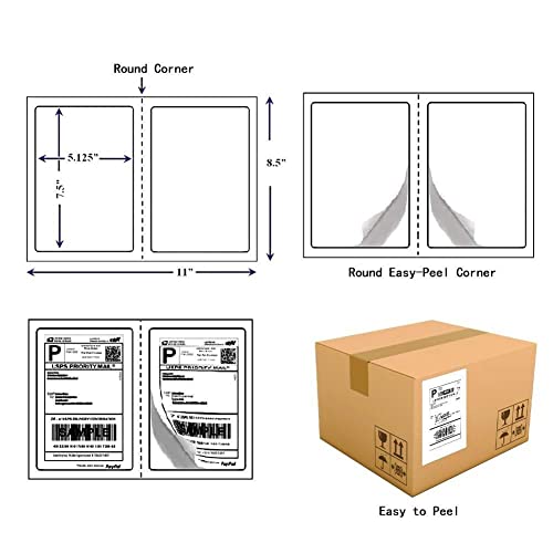Shipping Labels with Round Corner (2000 Count)