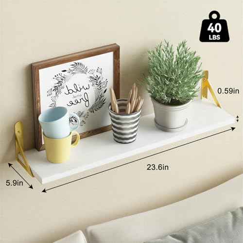 23.6in Floating Shelves for Wall Home Decor (6 Count)