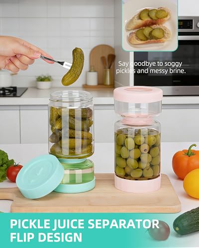 Pickle Jar with Strainer Flip