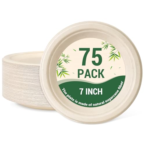 Small Compostable Paper Plates (75 Count)