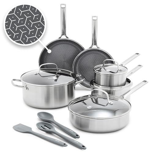 Hybrid APEX 13 Piece Stainless Steel Ceramic Nonstick Cookware Set