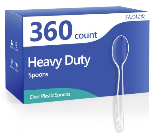 360 Count Clear Plastic Spoons Heavy Duty