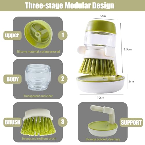 Soap Dispenser with Dish Brush and Storage Bracket