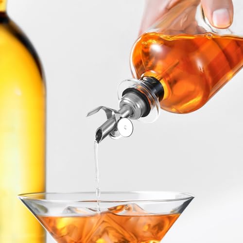 Liquor Pour Spout Made of Stainless Steel with Automatic Anti (4 Count)