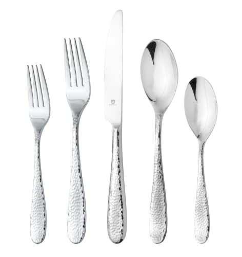 Hammered Silverware Set (12 Count)
